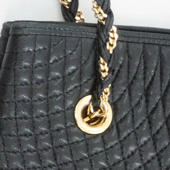 Bally Vintage Black Lamb Leather Shoulder Bag Made In Italy Diamond Quilted - Picture 12 of 12